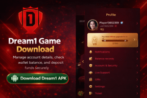 Dream1 Game Download profile dashboard with wallet balance and deposit option